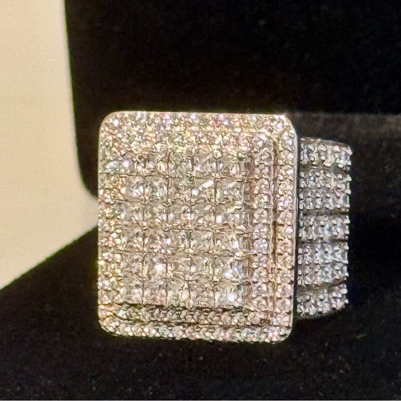 3.9 Carat ICED OUT CZ Pave WHITE Gold Rhodium Plated 925 Sterling Silver - Picture 9 of 10